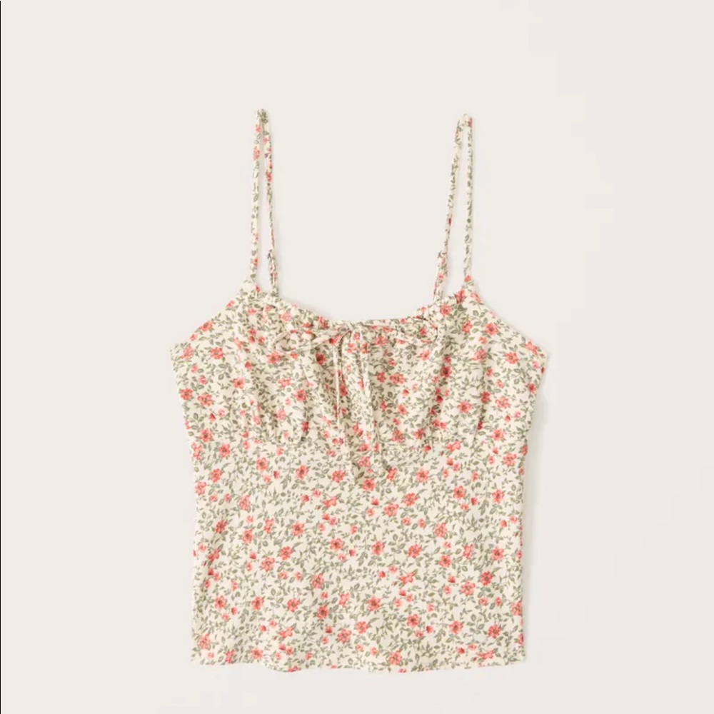 NWT cinch front delicate floral tank, cropped